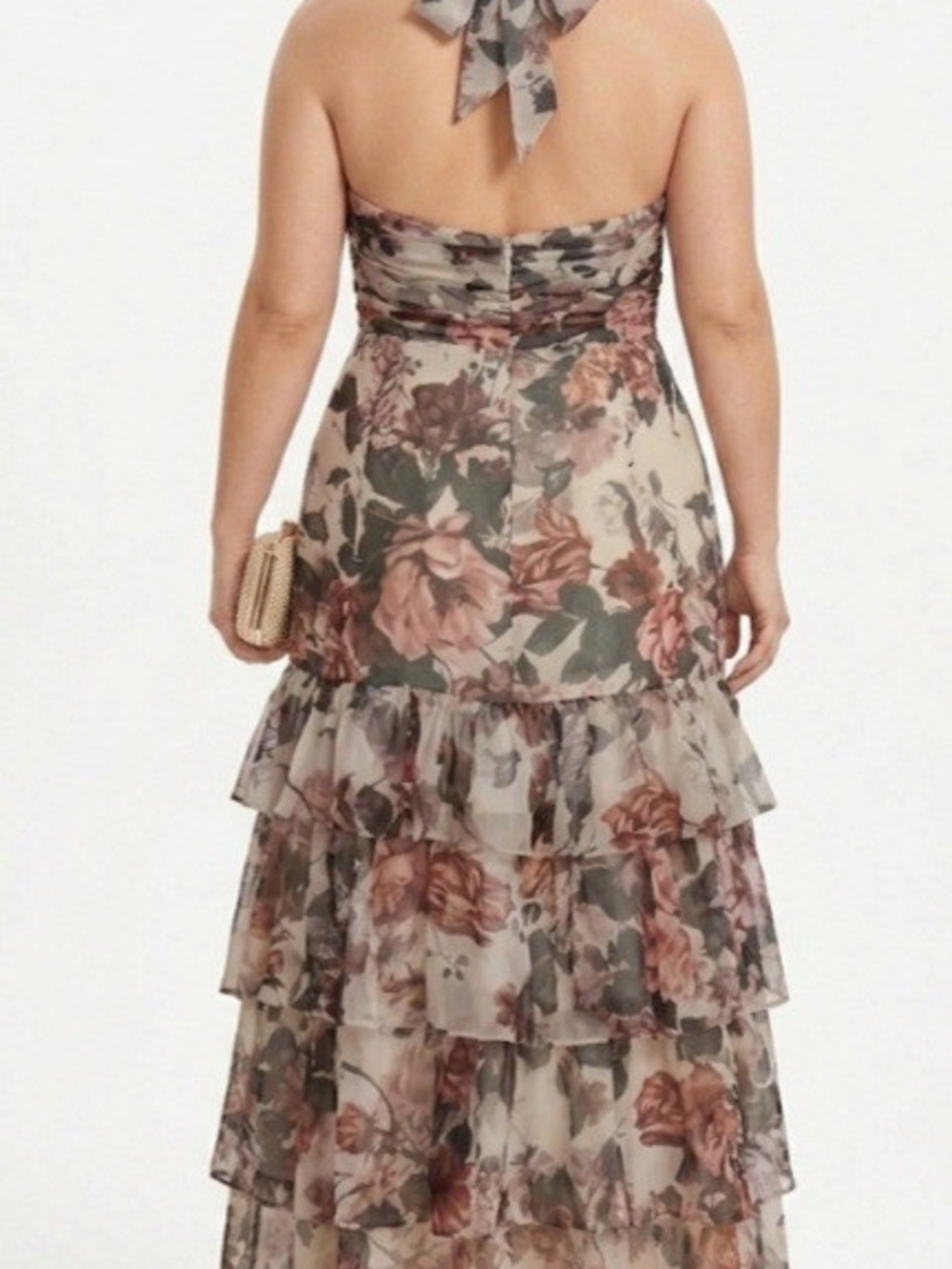 Dress the Population Maya Floral Corset Halter Maxi Dress - Size L - Picture 3 of 8